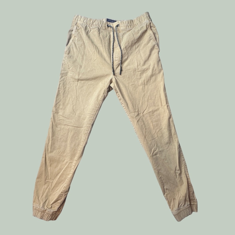 American Eagle Jogger Pants Mens S Extreme Flex Khaki Tapered Elastic Waist